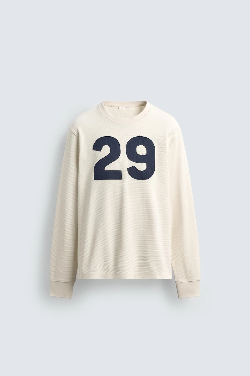 WAFFLE TEXTURED NUMBER T-SHIRT