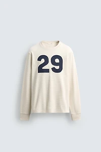 WAFFLE TEXTURED NUMBER T-SHIRT