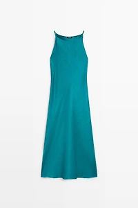 Flowing satin midi dress