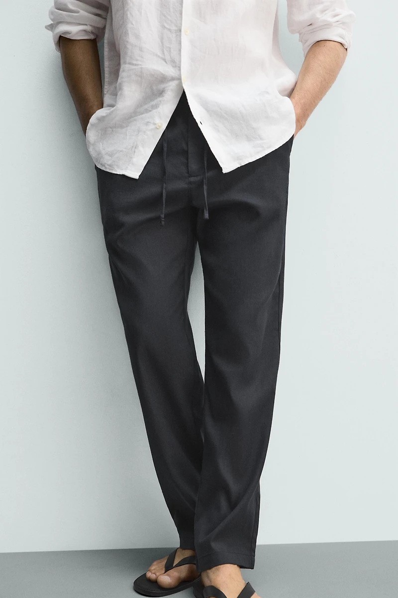 PANTALON COUPE DÉCONTRACTÉE COTON - LIN