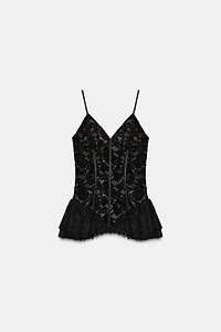 TOP PÉPLUM AVEC DENTELLE