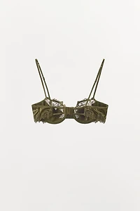 SATIN LACE UNDERWIRE BRA