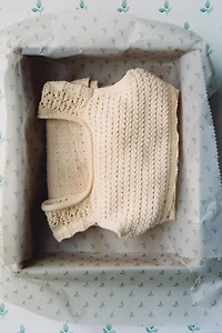 COMBINATION KNIT AND SWISS EMBROIDERED DRESS