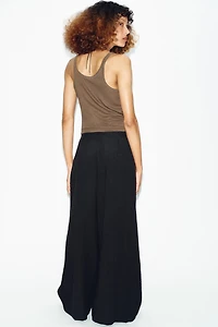 WRAP FRONT WIDE LEG PANTS