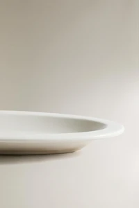 CREAM CERAMIC DECORATIVE TRAY