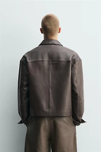 LEATHER BOXY FIT JACKET