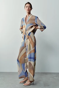 PRINTED WIDE-LEG TROUSERS