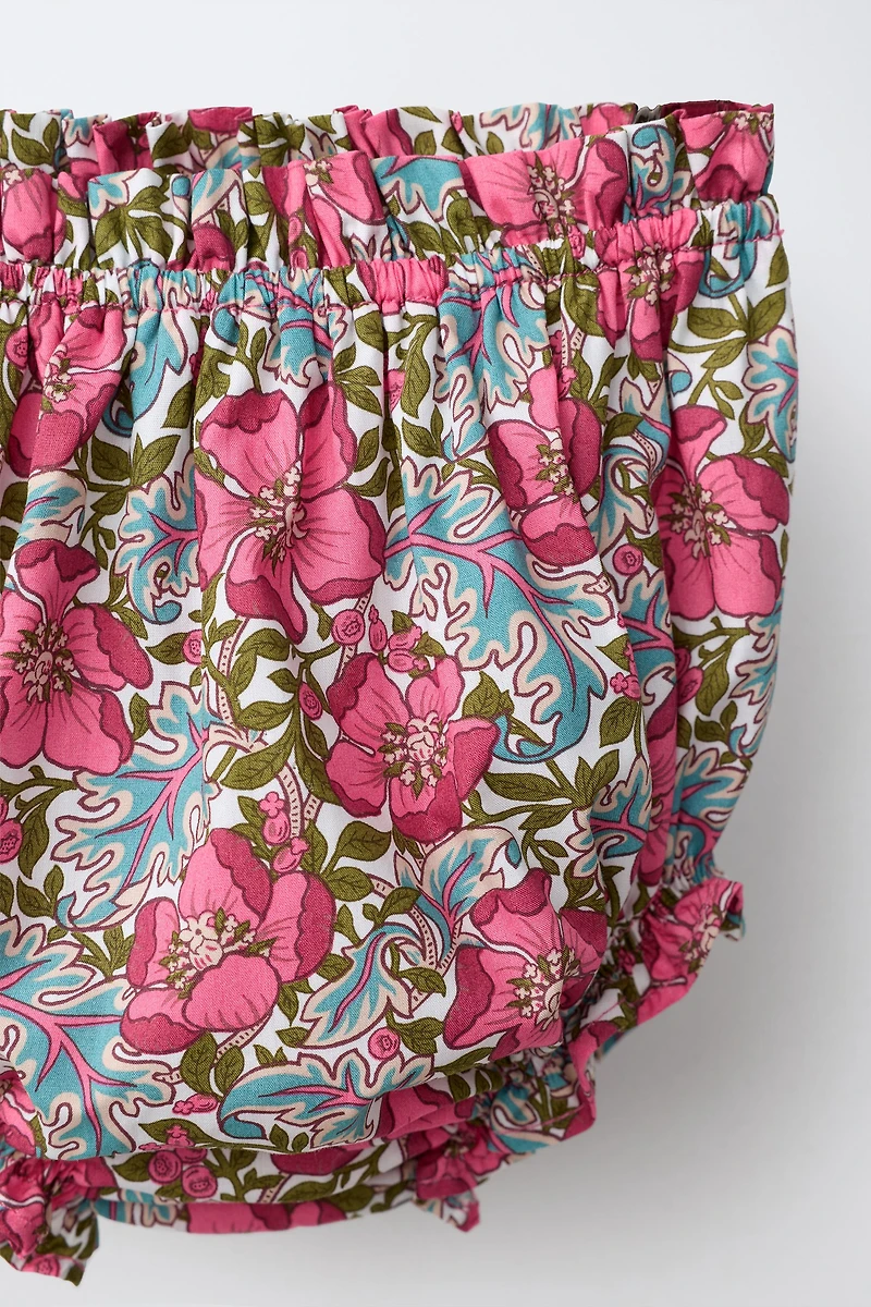 FLORAL PRINT BLOUSE AND BLOOMER SET MADE WITH LIBERTY FABRIC
