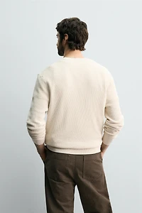 REGULAR FIT WAFFLE JUMPER