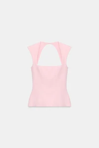 STRETCHY PEPLUM TOP