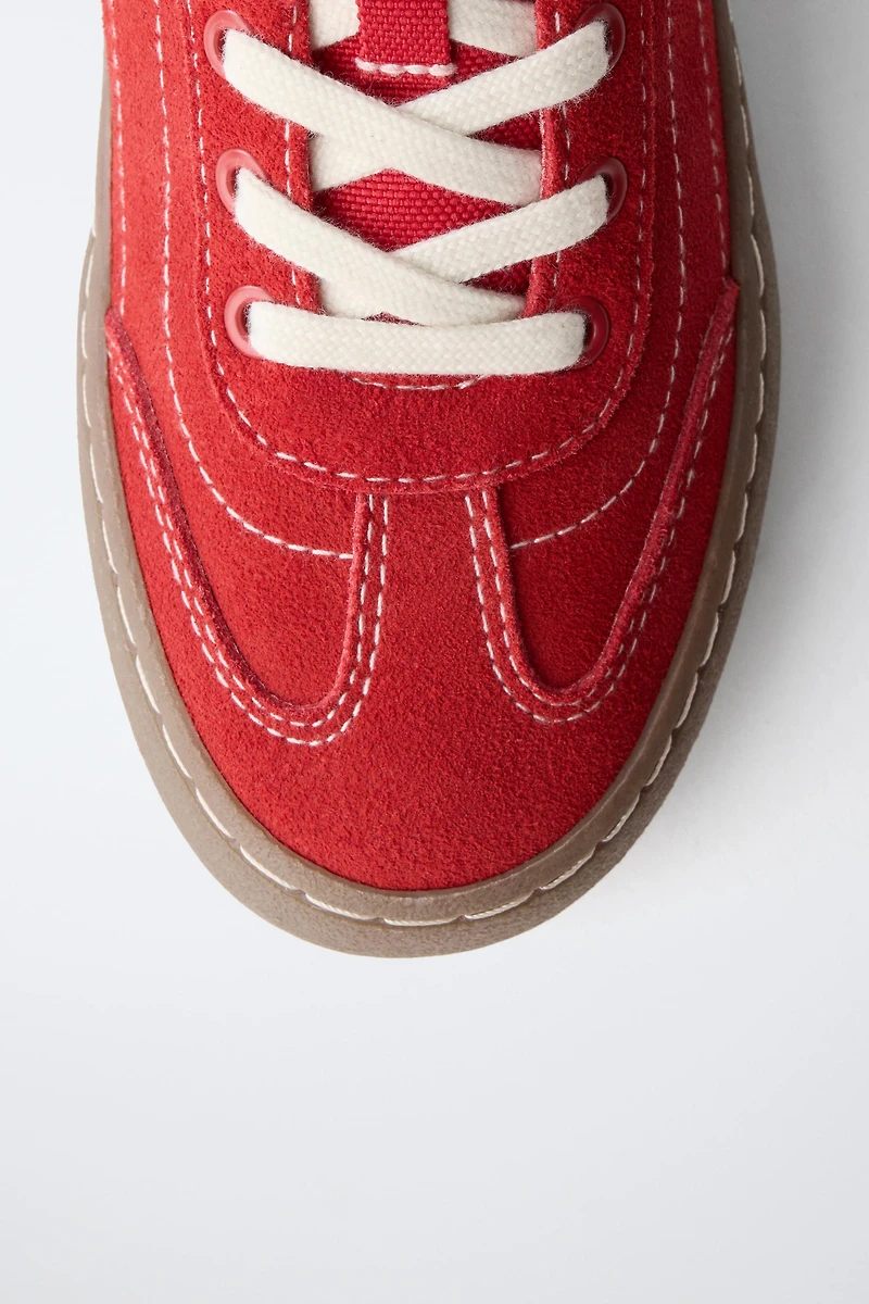 CONTRAST LEATHER SNEAKERS