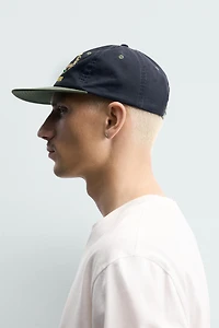 EMBROIDERED FLAT VISOR CAP