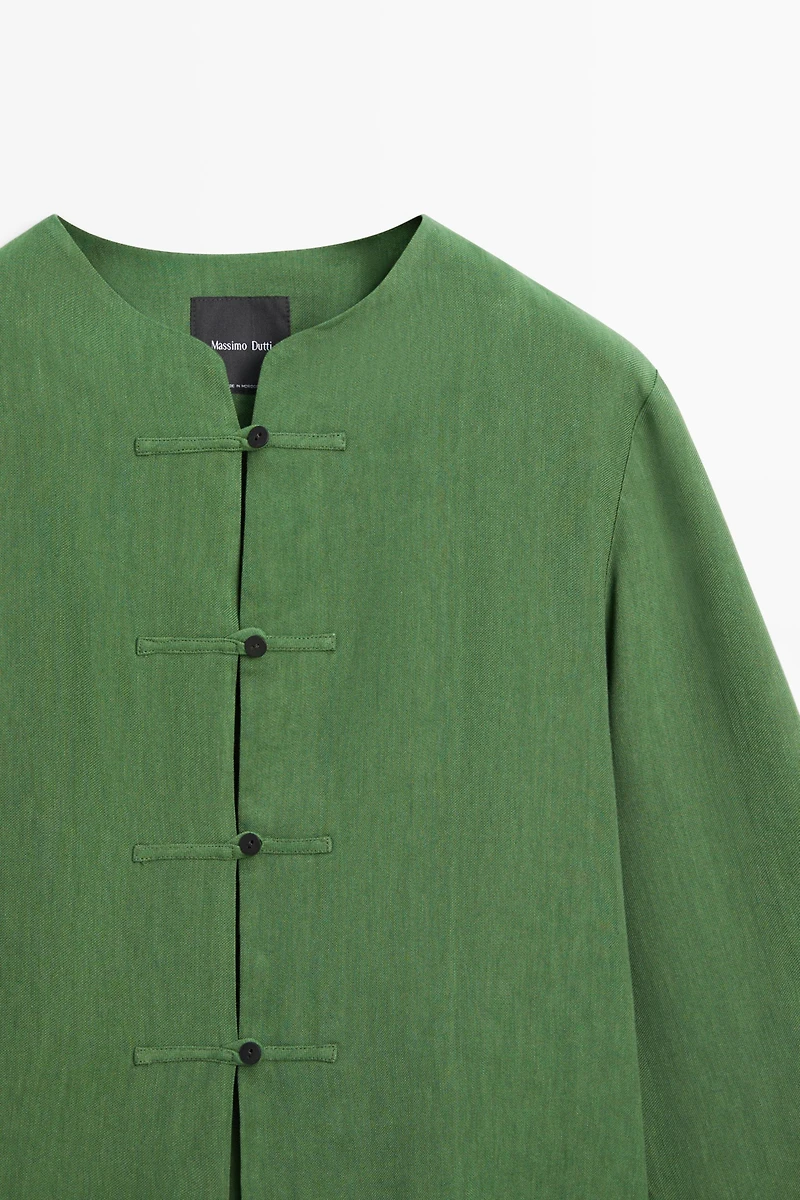 Fluid overshirt with button details total look