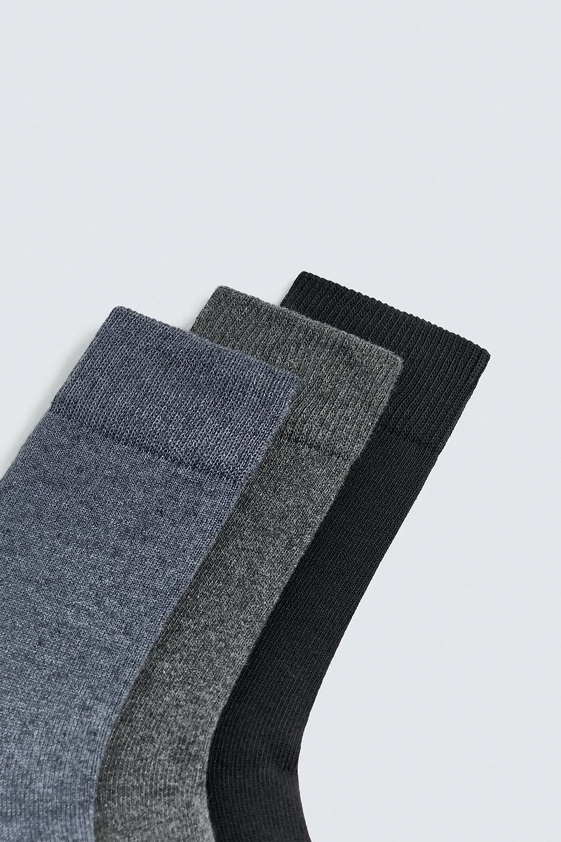 3-PACK STRUCTURED SOCKS
