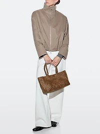 Tote bag tressé en cuir nappa