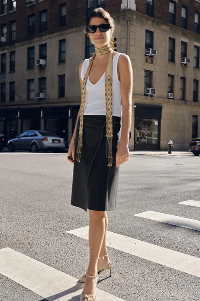 ZW COLLECTION LEATHER PAREO SKIRT LIMITED EDITION
