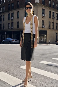 ZW COLLECTION LEATHER PAREO SKIRT LIMITED EDITION