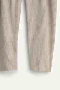 PANTALON À RAYURES EN MÉLANGE DE LIN ÉDITION LIMITÉE