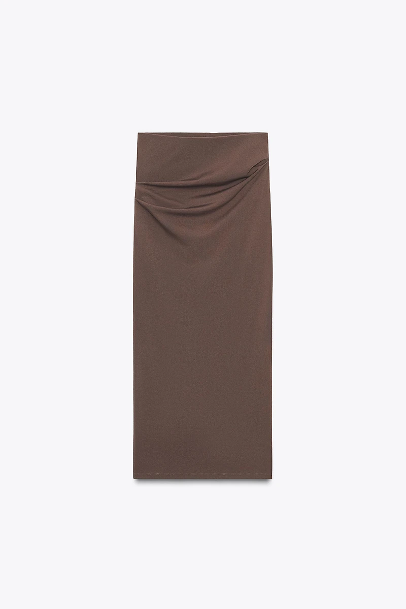 TEXTURED MIDI SKIRT