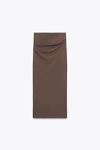 TEXTURED MIDI SKIRT