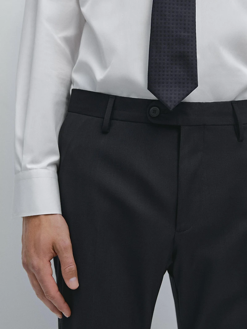 Pantalon de costume 100 % laine