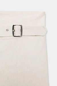 ELASTIC TWILL PANTS WITH BELT LOOP DETAIL