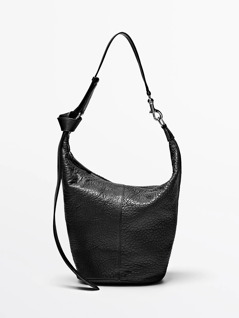 Nappa leather bucket bag