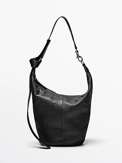 Nappa leather bucket bag