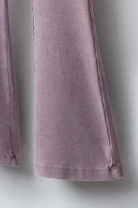 HEAVY WEIGHT T-SHIRT AND WASHED EFFECT RIB FLARE LEGGINGS SET