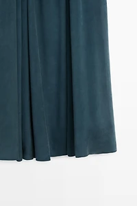 Robe midi froncée encolure