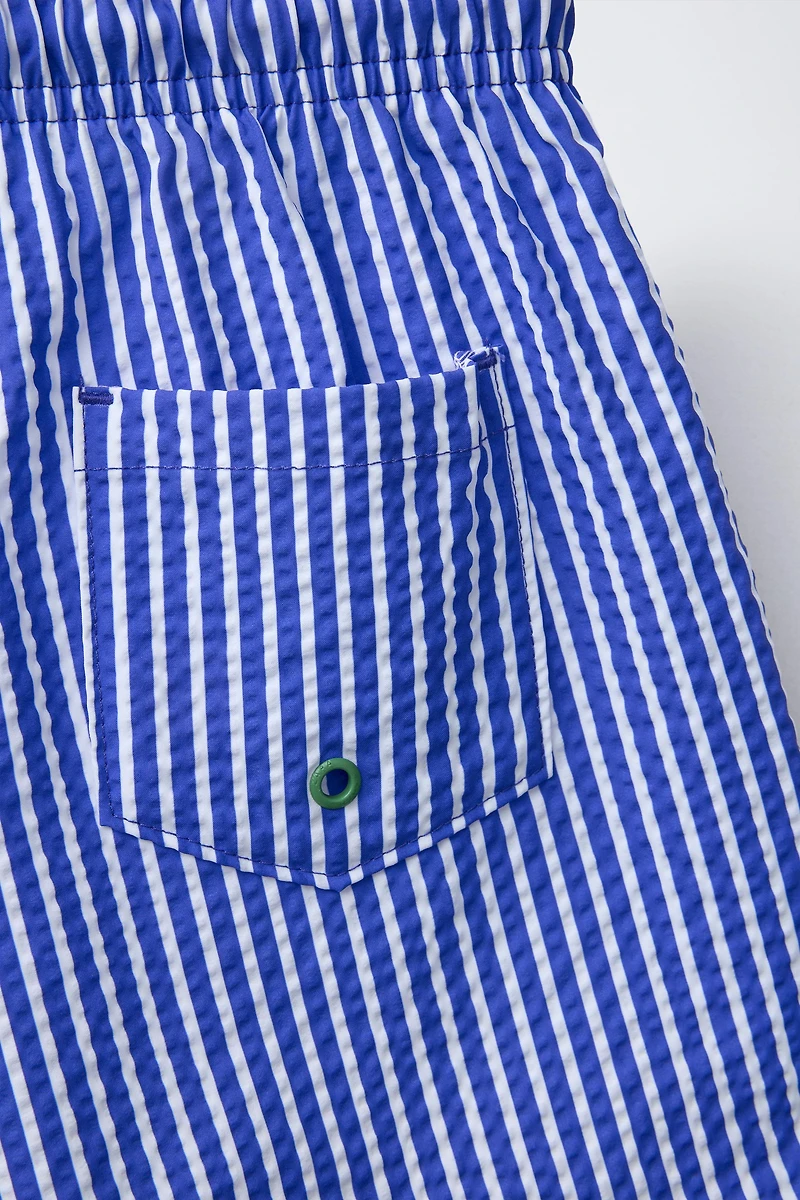6-14 YEARS/ SEERSUCKER SWIM SHORTS