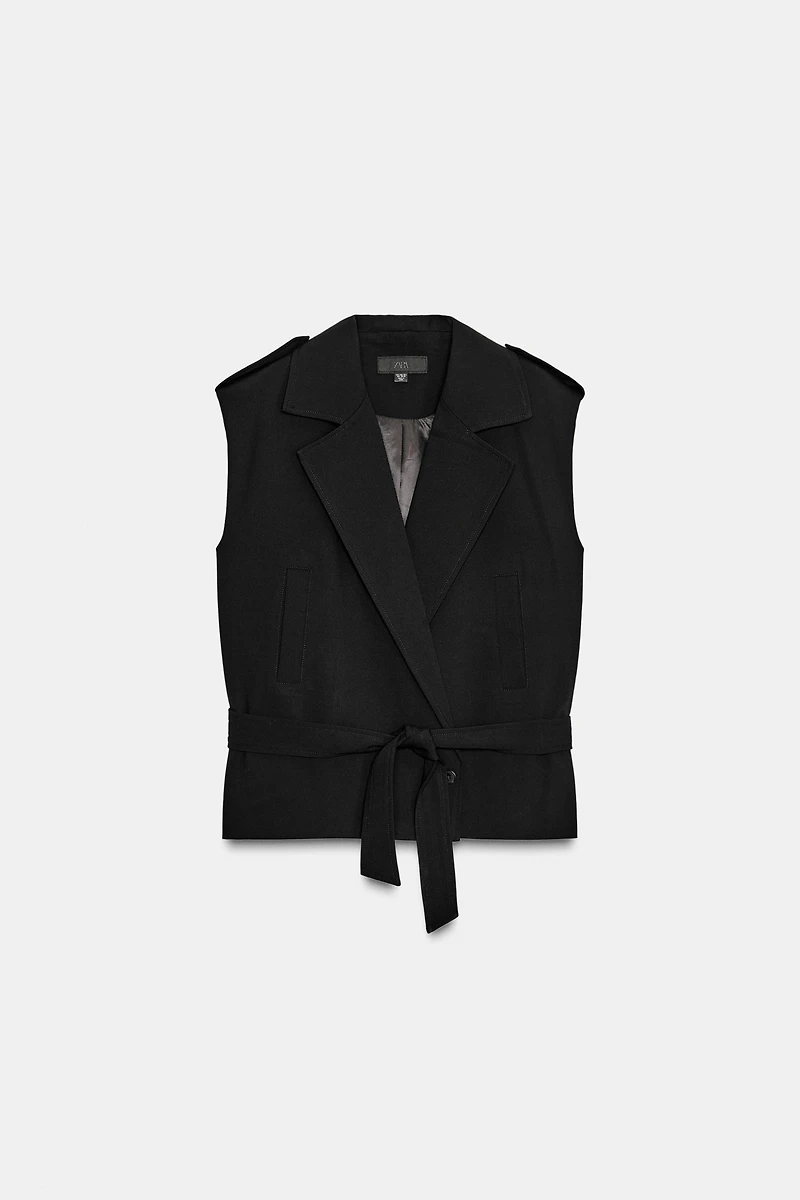 SHOULDER PAD BELTED VEST