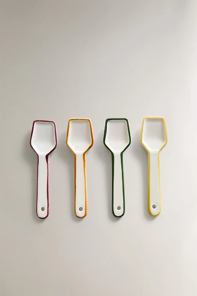 SET OF STONEWARE ICE CREAM SPOONS WITH CONTRAST EDGE (SET OF 4)