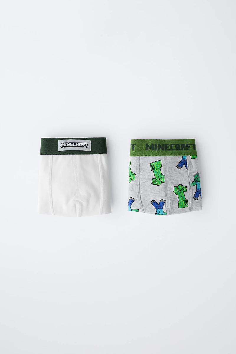 AGES 6-14/ TWO-PACK OF MINECRAFT © MOJANG AB. ™ BOXERS
