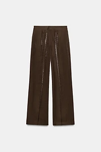 SHINY EFFECT STRAIGHT PANTS