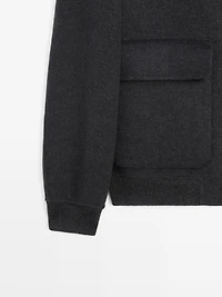 Blouson poches mélange laine