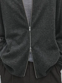 100% cashmere zip-up cardigan