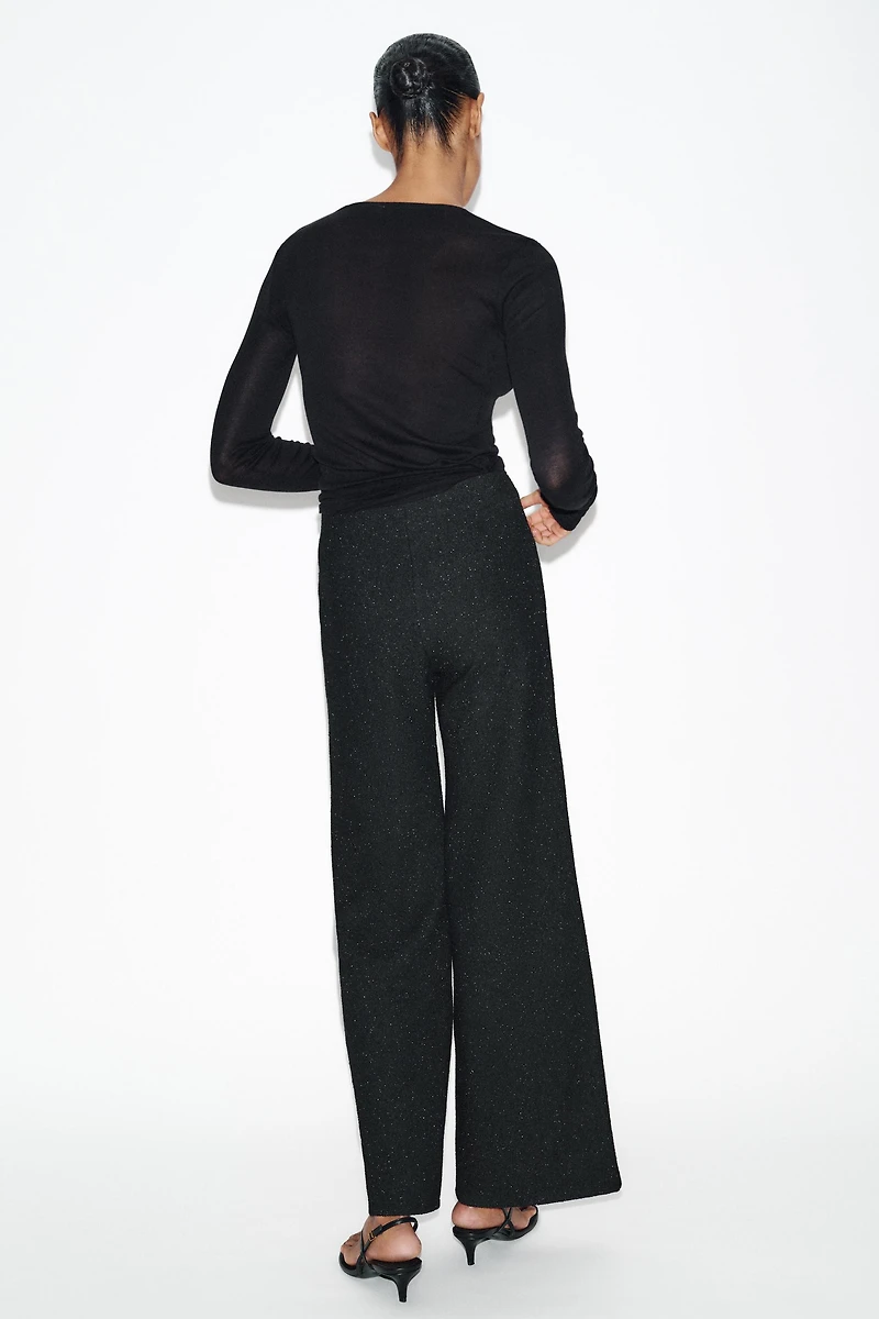 METALLIC THREAD BOUCLÉ PANTS