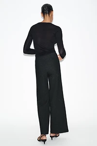 METALLIC THREAD BOUCLÉ PANTS