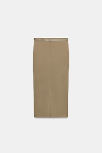 BELTED KNIT SKIRT