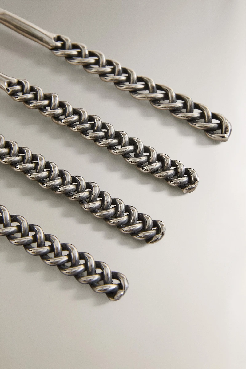 PACK OF DESSERT FORKS WITH BRAIDED METAL HANDLES (PACK OF 4)