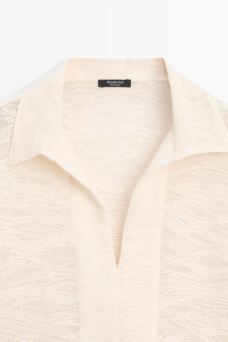 Chemisier polo 100 % coton brodé