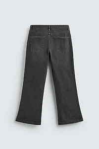 FLARE FIT TEXTURED COTTON PANTS