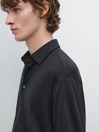 Pull polo en maille de laine mélangée