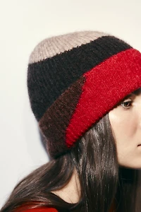 BONNET BEANIE EN MAILLE IMPRIMÉ