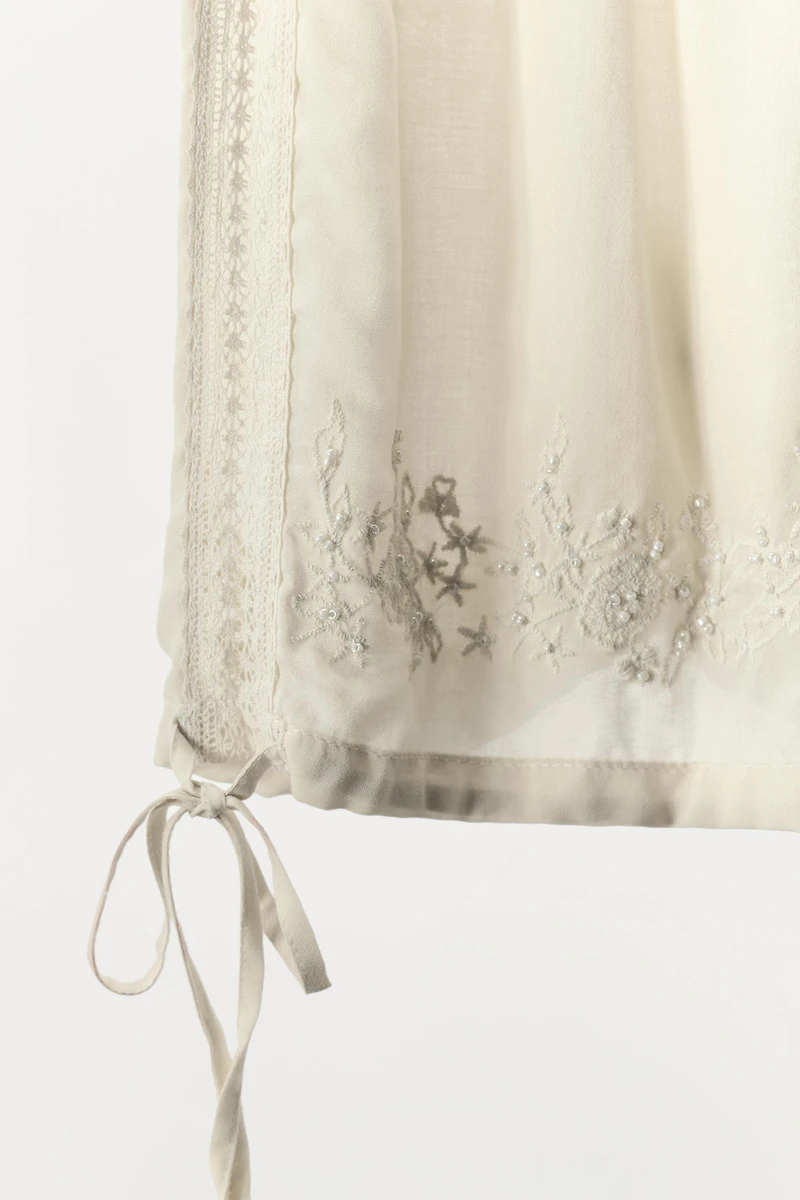 EMBROIDERED BEADED SHORTS