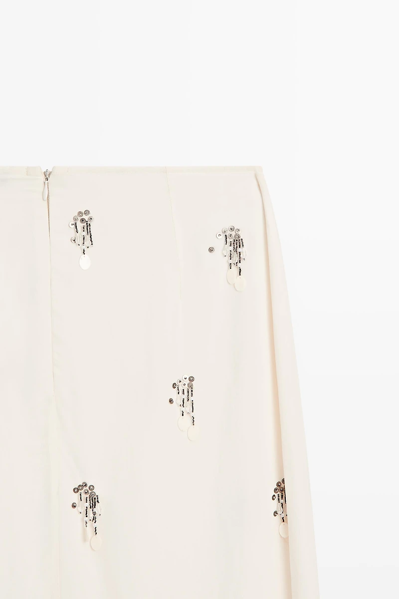 Midi skirt with beading