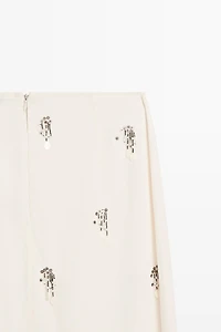 Midi skirt with beading