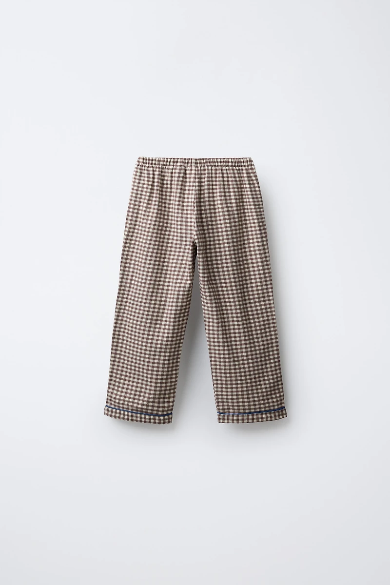 3-6 YEARS/ GINGHAM FLANNEL PAJAMAS