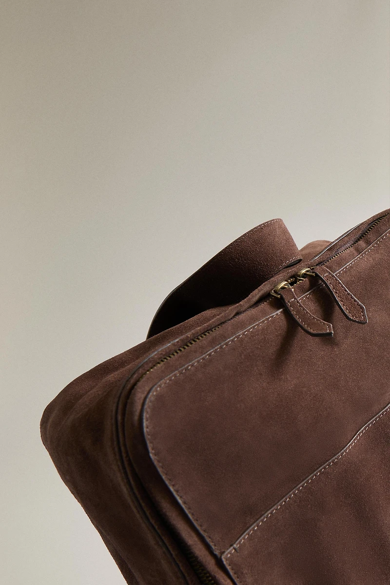 SPLIT SUEDE LEATHER BACKPACK